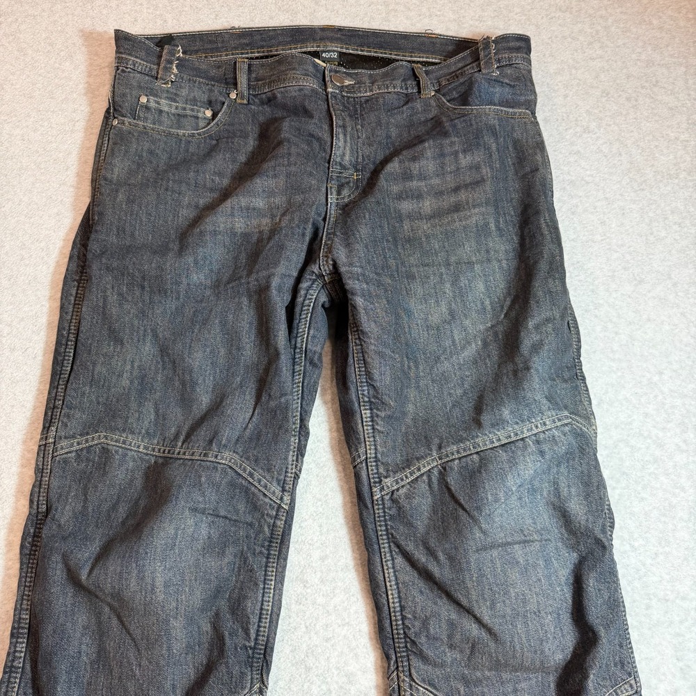 Iron Workers Bilt Mens Motorcycle Riding Jeans Dark Wash Denim Knee Armor 40x32
